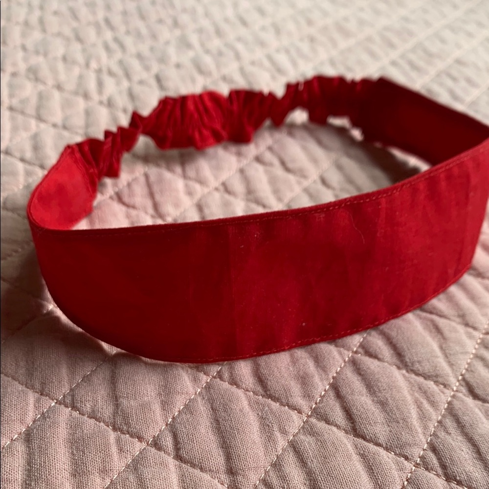Elegant RED Cotton Headband – Handcrafted with Love